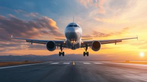 Airplane visualizing modern loyalty about to take off.