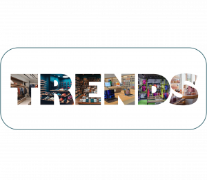 Word ‘TRENDS’ filled with different types of retail stores