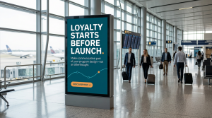 Visual illustrating how early loyalty program communication supports customer retention and program success.
