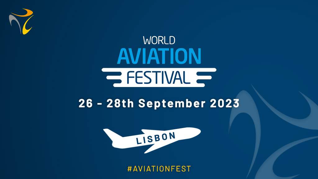 Announcement visual of the sponsoring of World Aviation Festival 2023